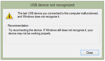 Fixieren USB Drive Fehlfunktion Error