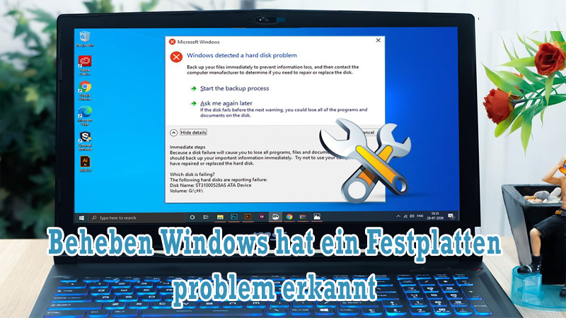 Windows hat ein Festplatten problem festgestellt