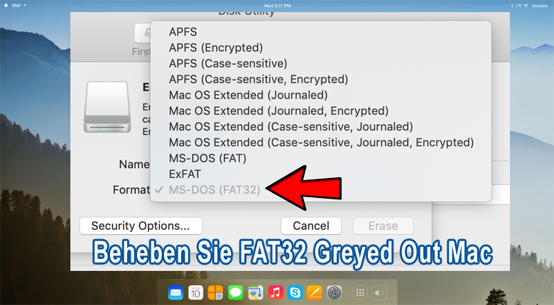 beheben FAT32 grau raus auf Mac Scheibe Dienstprogramm