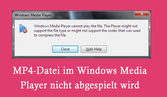 MP4-Datei im Windows Media Player nicht abgespielt wird