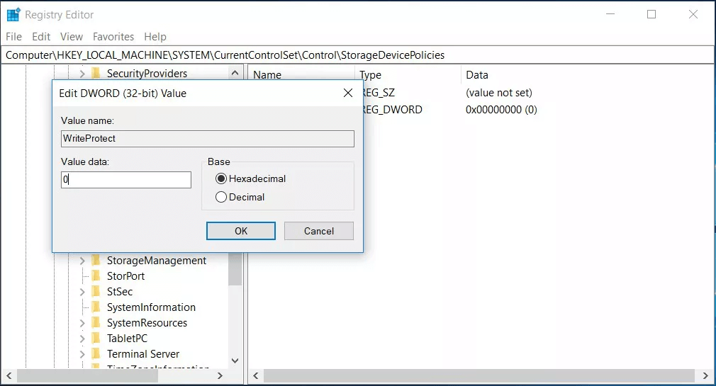 Entferne Schreib Schutz vom USB-Laufwerk