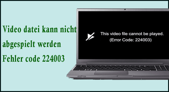 iese Video datei kann nicht abgespielt werden Fehler code 224003