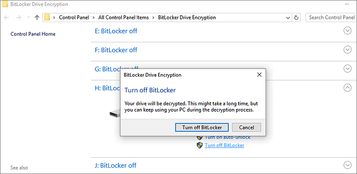 Deaktivieren Sie die BitLocker-Partition in Windows1