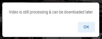 Google Drive Video Noch wird Verarbeitung Fehler